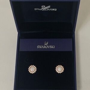 Swarovski Sunflower Floral Crystal Earrings